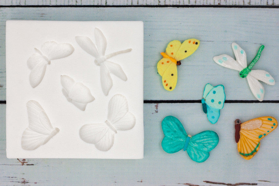 Butterflies butterfly & Dragonfly Silicone cupcake cake craft Mould - Ellam Sugarcraft Moulds For Fondant Chocolate clay resin