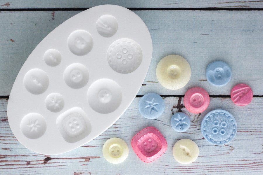 Buttons Silicone Mould - Ellam Sugarcraft cupcake cake craft Moulds For Fondant Or Chocolate