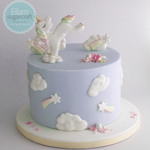 Unicorn baby cake - unicorn and rainbows baby shower cake- baby unicorn cake- Ellam Sugarcraft Moulds For Fondant Or Chocolate