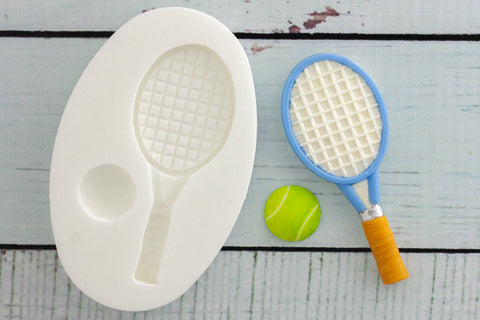 Tennis Racquet & Ball Silicone Mould - Ellam Sugarcraft Moulds For Fondant Or Chocolate