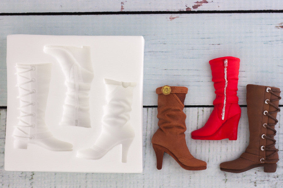 Fashion Boots Silicone cake cupcake Mould - shoe mould- Ellam Sugarcraft Moulds For Fondant Or Chocolate