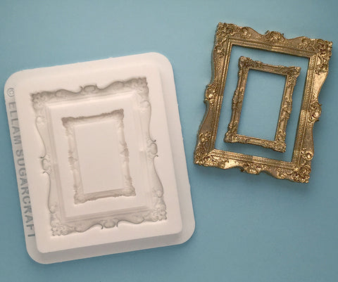 picture Frames 1:12 Scale Silicone Mould- photo frame cupcake mold - Ellam Sugarcraft craft Moulds For Fondant Or Chocolate