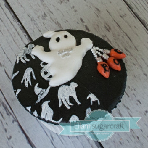  Ghost cupcake - Halloween cupcake- black and white - spooky-Ellam Sugarcraft Moulds For Fondant Or Chocolate