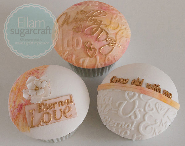 Wedding Word Cloud Silicone Texture Embossing Mat Mould - Ellam Sugarcraft Moulds For Fondant Or Chocolate