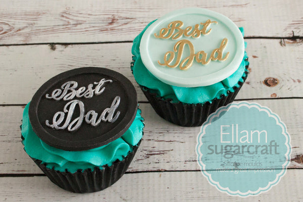 Best Dad Fathers Day cupcake top 58mm cake cupcake craft Silicone Mould - Ellam Sugarcraft Moulds For Fondant Or Chocolate
