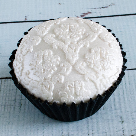 Black and white damask embossed cupcake - Ellam Sugarcraft Moulds For Fondant Or Chocolate