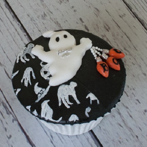 Halloween ghost elegant black and white cupcake - Ellam Sugarcraft Moulds For Fondant Or Chocolate