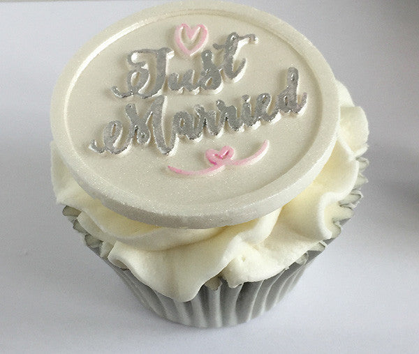 Just Married cupcake- wedding cupcakes-Silicone Mould - Ellam Sugarcraft Moulds For Fondant Or Chocolate