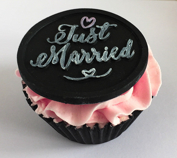 Just Married- chalkboard cupcakes- Silicone cake craft cupcake Mould - Ellam Sugarcraft Moulds For Fondant Or Chocolate