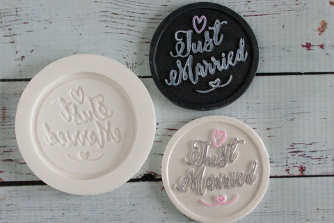 Just Married cupcake topper  Silicone cake craft  Mould - Ellam Sugarcraft Moulds For Fondant Or Chocolate