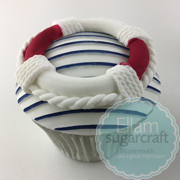 Nautical cupcake - lifebelt cake - nautical baby cake- Ellam Sugarcraft cupcake cake craft Moulds For Fondant Or Chocolate