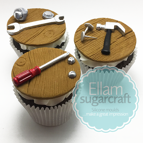 DIY tools fathers day cupcakes, spanner screwdriver, hammer silicone mould