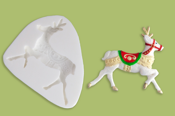 Christmas reindeer Silicone cake craft cupcake Mould mold - Ellam Sugarcraft Moulds 