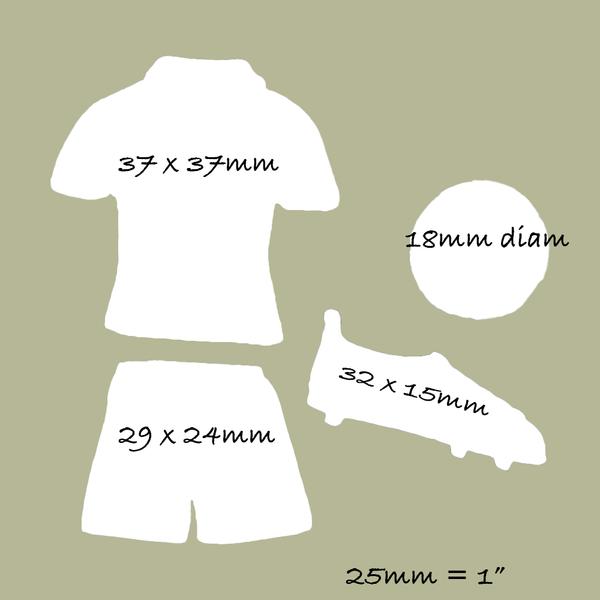 Football Kit, Soccer Strip, Boot, Shirt, Shorts Ball Silicone Mould