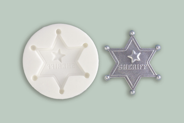 Sheriff Badge  Mould - cowboy mold - Ellam Sugarcraft 
