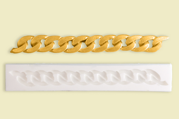 Large Chain Link Border Silicone Mould - chain mould- Ellam Sugarcraft Moulds 