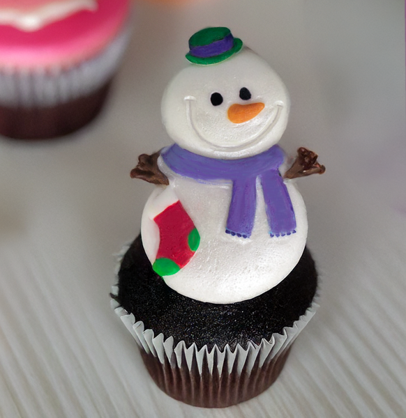 snowman fondant cupcake topper craft mould Christmas cupcake