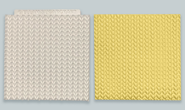 Knit embossing mat - Knitted Texture embossing Mat- Silicone cupcake craft Mould - Ellam Sugarcraft Moulds
