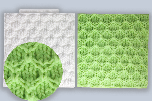 Diamond Knit- Knitted Texture embossing Mat Silicone Mould - Ellam Sugarcraft 