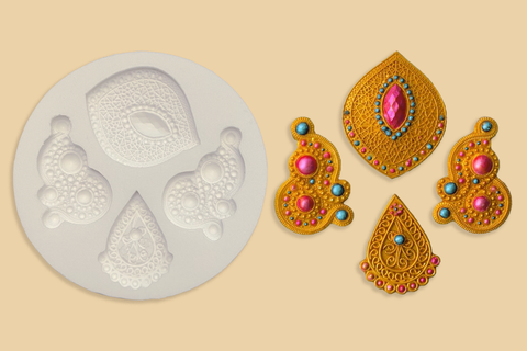  Decorative Asian, Indian wedding  Silicone Mould - henna mould- mehndi mould Ellam Sugarcraft Moulds 