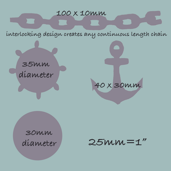 Nautical anchor, chain, compass & ship's wheel Silicone Mould (Copy)