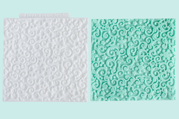 Decorative Christmas snowflake Swirl Texture Mat Silicone Mould