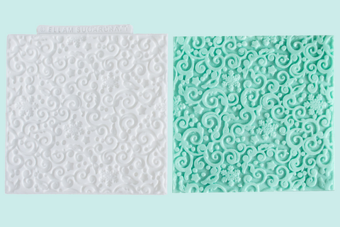 Decorative Christmas snowflake Swirl Texture Mat Silicone Mould