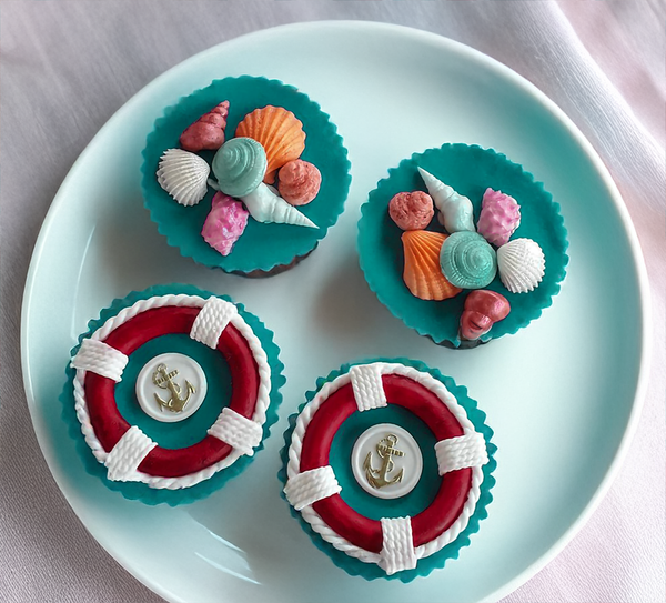 Nautical Lifebelt & Anchor Button Silicone Mould