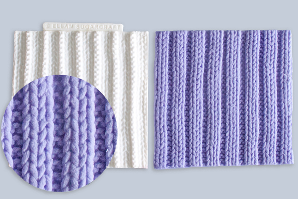  Knit Rib mould - Knitted Texture  Mat Silicone Mould - Ellam Sugarcraft