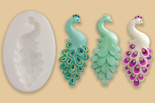 Peacock Silicone cupcake Mould - peacock cake - Ellam Sugarcraft Moulds 