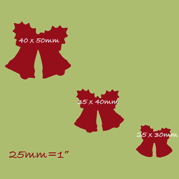 Christmas Bells Decorations Silicone Mould - Graduated 3 Cavity