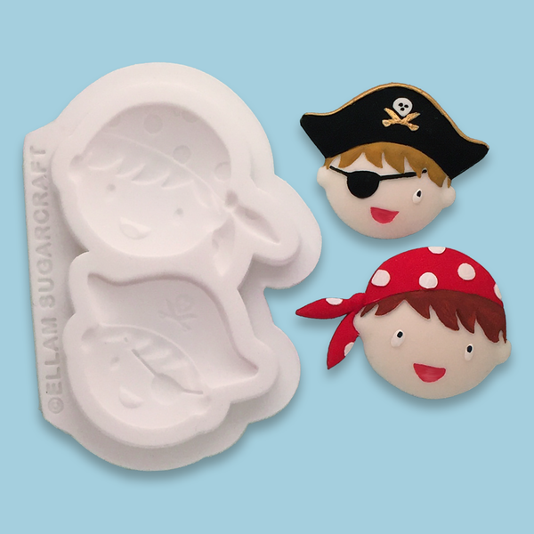 Pirate cupcake Mould - pirate party- Ellam Sugarcraft cake cupcake craft Moulds For Fondant Or Chocolate