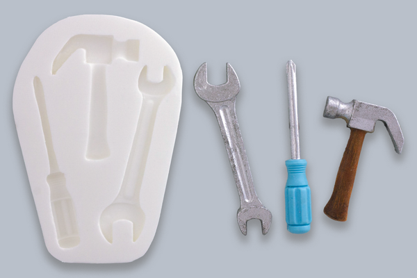 DIY Tools, hammer, spanner, screwdriver, Silicone cupcake Mould - fathers day mold- Ellam Sugarcraft Moulds 