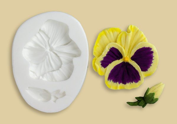 Pansy mould -  spring flower Silicone Mould - Ellam Sugarcraft cupcake cake craft  Moulds 