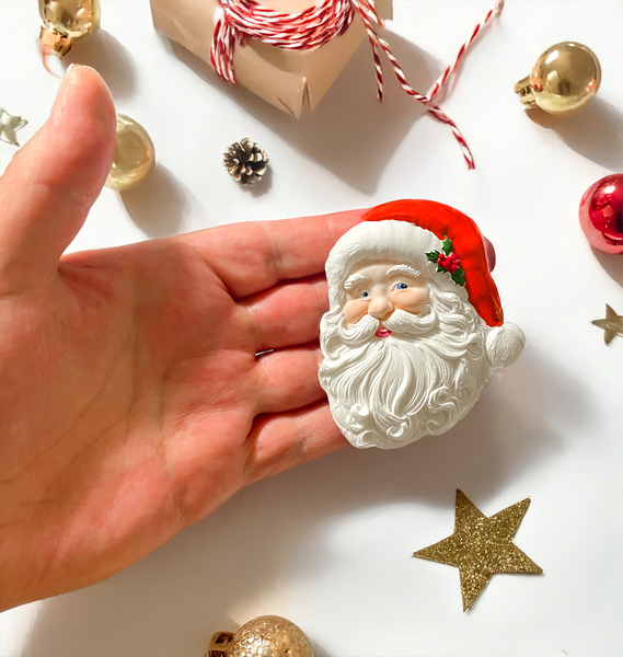 Santa Claus head,  face, 80mm Father Christmas head,Silicone Mould