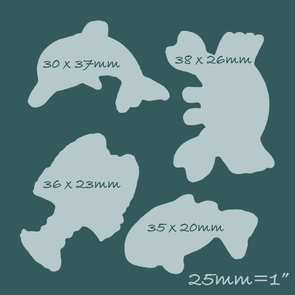 Sea life Silicone Mould, fish, crab, lobster, dolphin