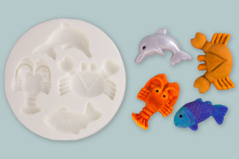 fish  Mould - crab dolphin lobster mould-  Ellam Sugarcraft cupcake cake craft Moulds 