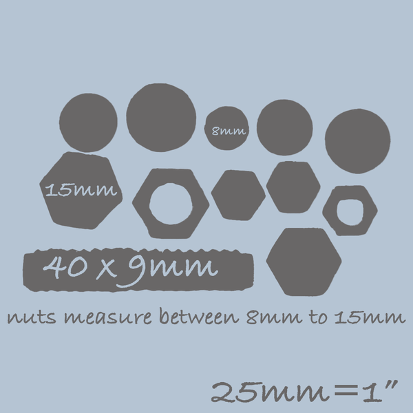 12 Cavity Small Nuts And Bolts Diy Food Safe Silicone Mould
