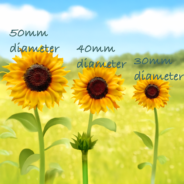 3 cavity sunflower silicone food safe craft mould, for cupcakes, fondant sugar paste, clay, wax, freeze fuse glass.   