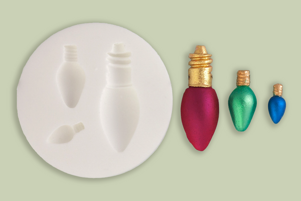 Christmas Tree Lights, Fairy Lights, Light Bulb Silicone cupcake craft, cake food safe Mould - Ellam Sugarcraft Moulds