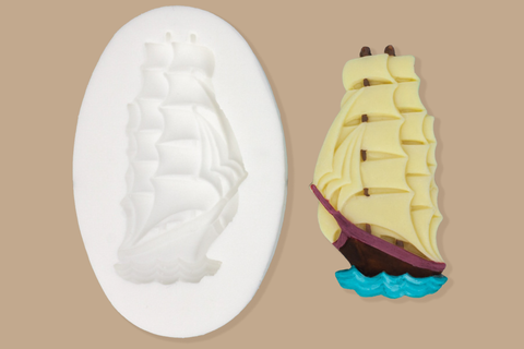 Pirate ship mould-Galleon Silicone cupcake Mould - Ellam Sugarcraft cupcake cake craft Mould
