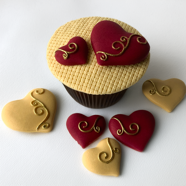 Graduated Decorative Swirl Hearts Silicone Mould