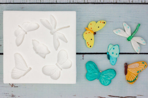 Butterflies butterfly & Dragonfly Silicone cupcake cake craft Mould - Ellam Sugarcraft Moulds For Fondant  Chocolate clay resin