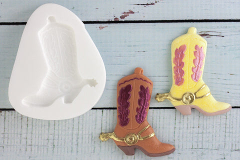 Western Cowboy Boot Silicone Mould - Ellam Sugarcraft Moulds For Fondant Or Chocolate