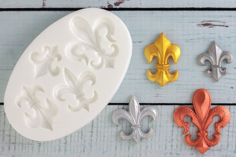 Fleur de Lis Motifs Silicone cupcake Mould - Ellam Sugarcraft cake craft Moulds For Fondant Or Chocolate