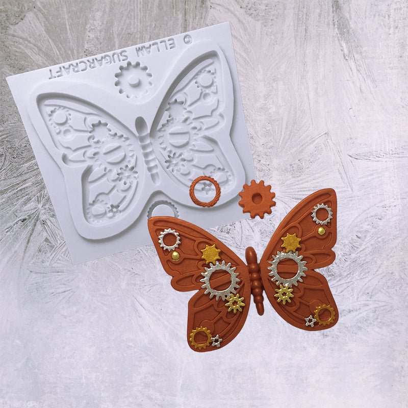 Steampunk Butterfly Silicone Mould - Ellam Sugarcraft cupcake cake craft  Moulds For Fondant Or Chocolate