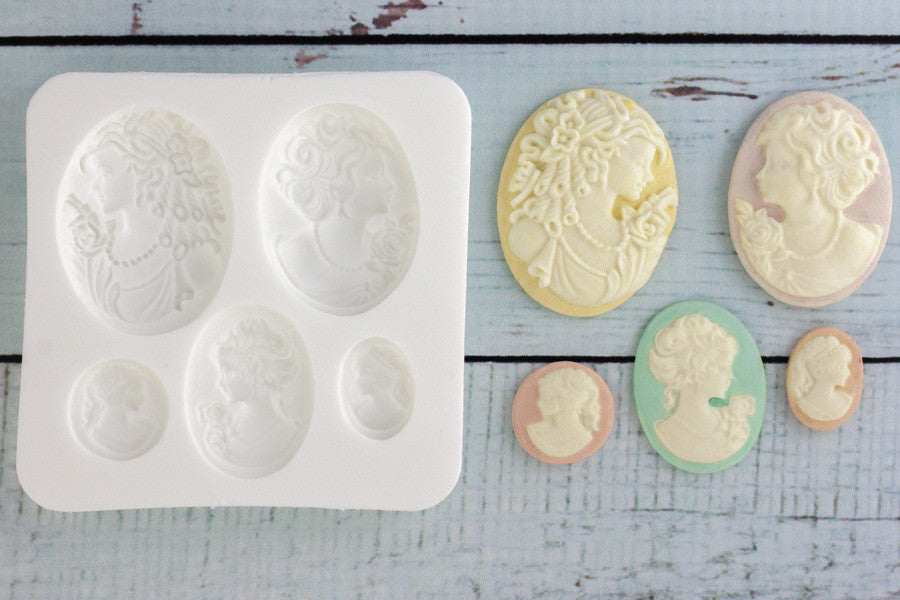 Ladies Cameos Silicone Mould - Ellam Sugarcraft Moulds For Fondant Or Chocolate