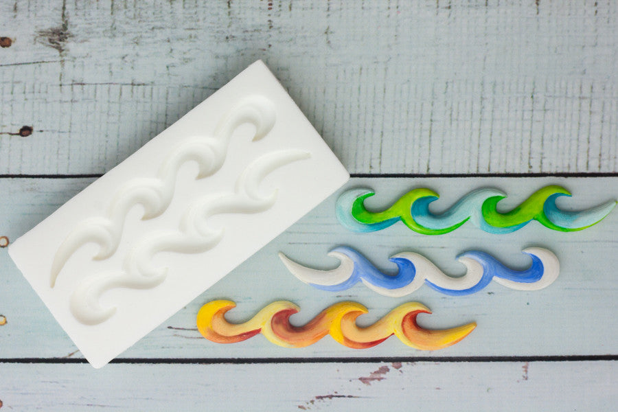 Ocean Waves Silicone Mould - Ellam Sugarcraft cupcake cake craft Moulds For Fondant Or Chocolate