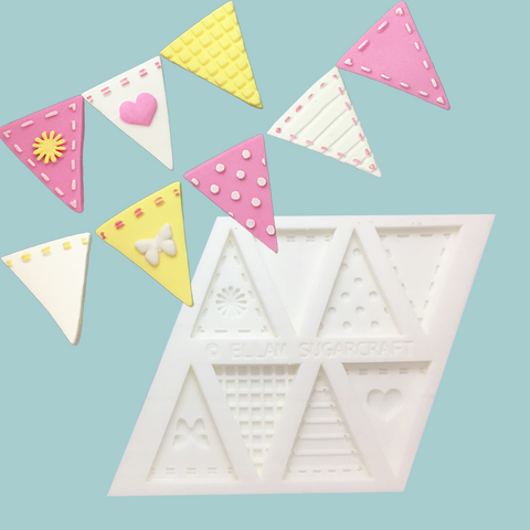 bunting flags silicone cake craft mould food safe