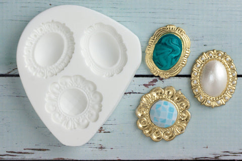 Vintage Style Wedding Brooches Silicone Mould - Ellam Sugarcraft Moulds For Fondant Or Chocolate